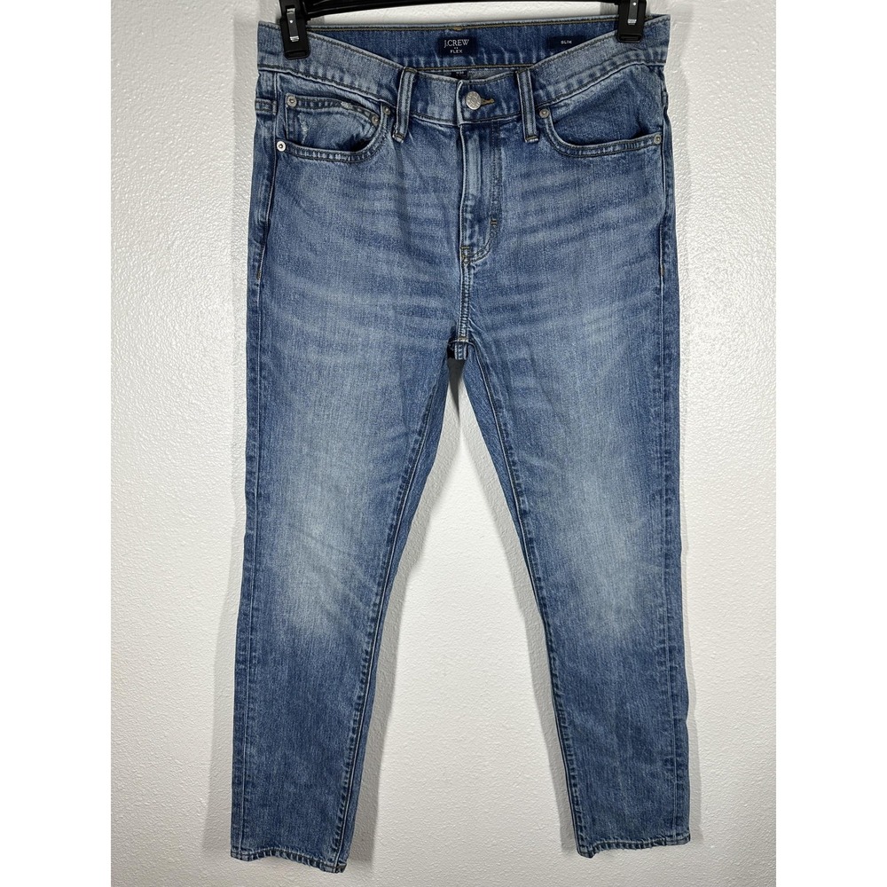 J.Crew Flex Jeans Mens 30x29 Blue Slim Tapered Denim Stretch Medium Wash Casual
